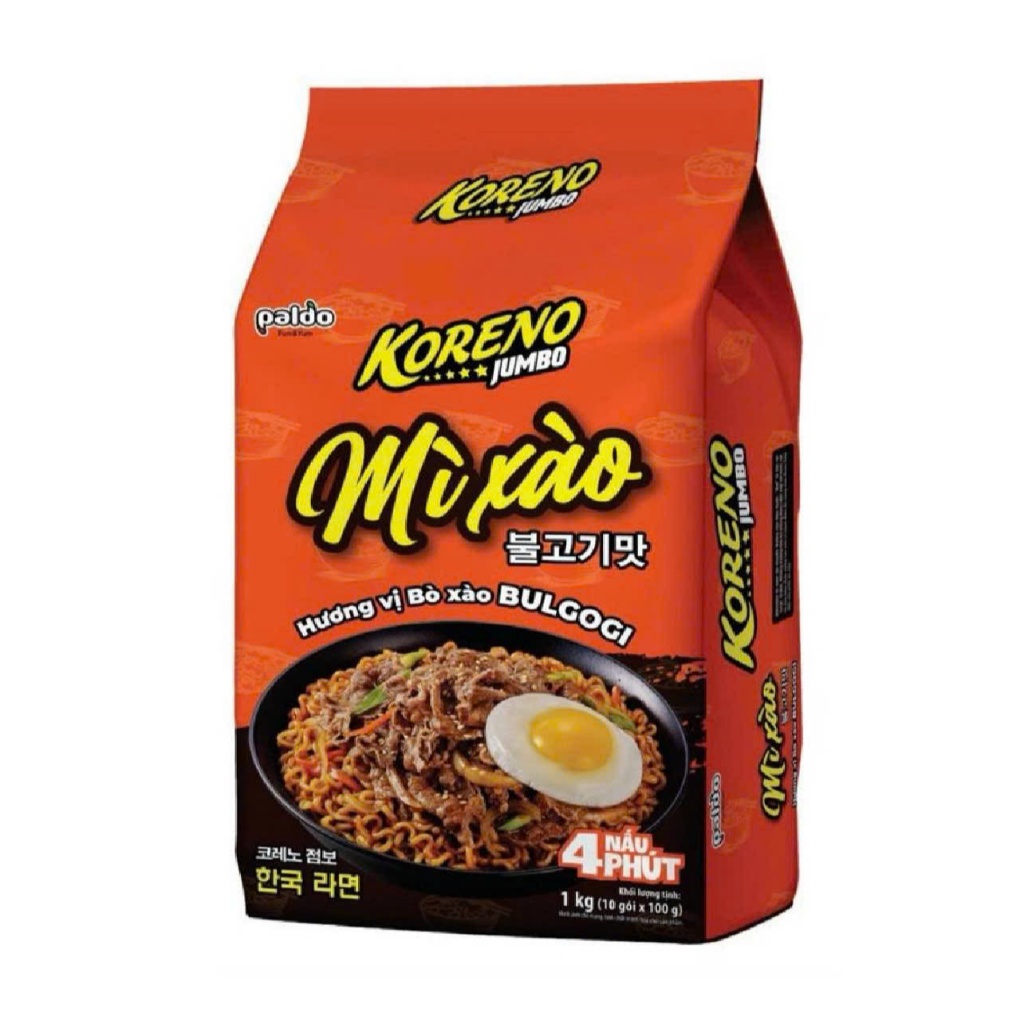 1kg Mì xào Koreno Bulgogi hương vị , Mì trộn Koreno Bulgogi, Mì Koreno phô mai cay (100g/gói)