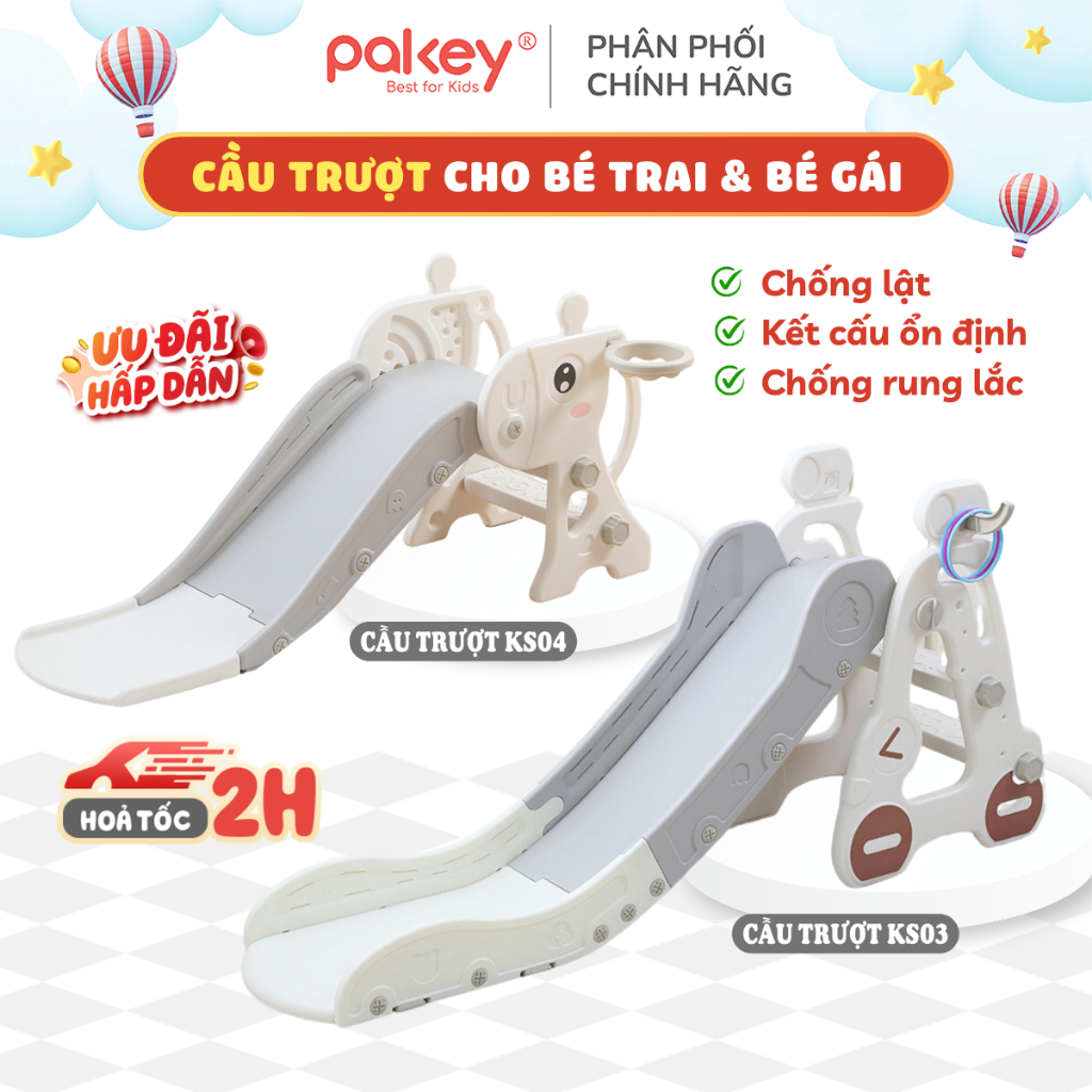 [HỎA TỐC HCM] Cầu Trượt Cho Bé Tặng Kèm Bóng Rổ + Vòng Ném, Cầu Trượt Gấp Gọn Tiện Lợi Mẫu Mới Nhất 2026
