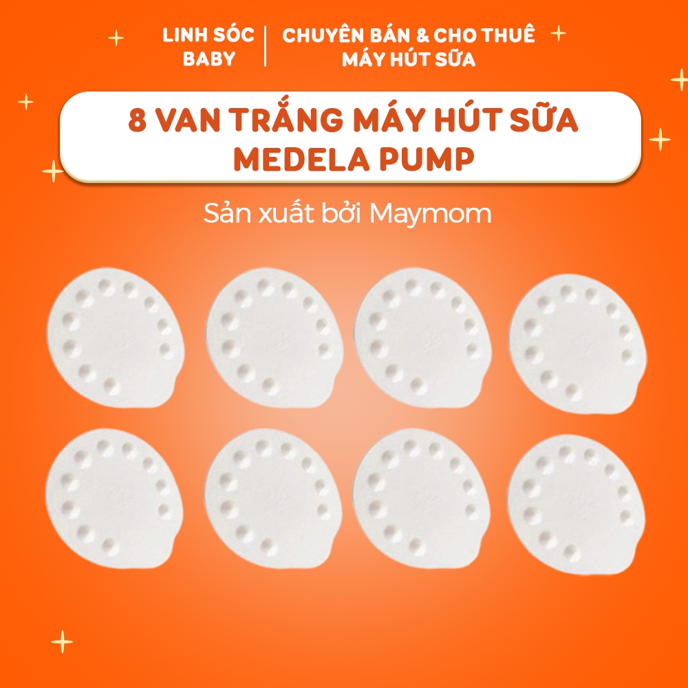 Combo 8 van trắng máy hút sữa Medela Pump, thương hiệu Maymom