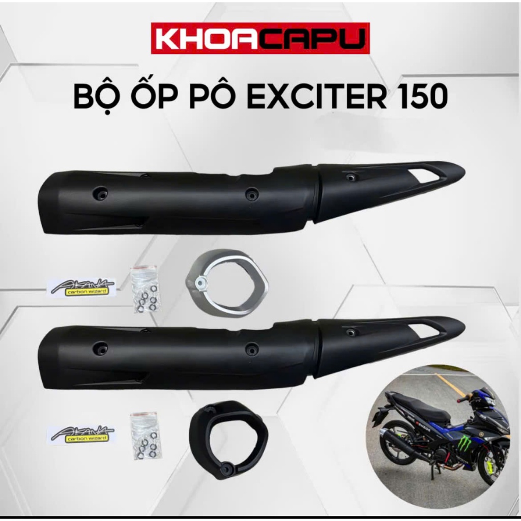 Bộ Ốp Pô Exciter 150, Ốp Che Bô, Chụp Đuôi Bô Xe Ex150 Ốp Ống Xả Exciter 150