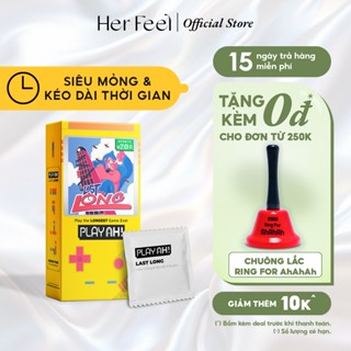 Bao Cao Su PlayAh Last Long Siêu Mỏng, Kéo Dài Thời Gian Quan Hệ Hộp 10 size 52mm