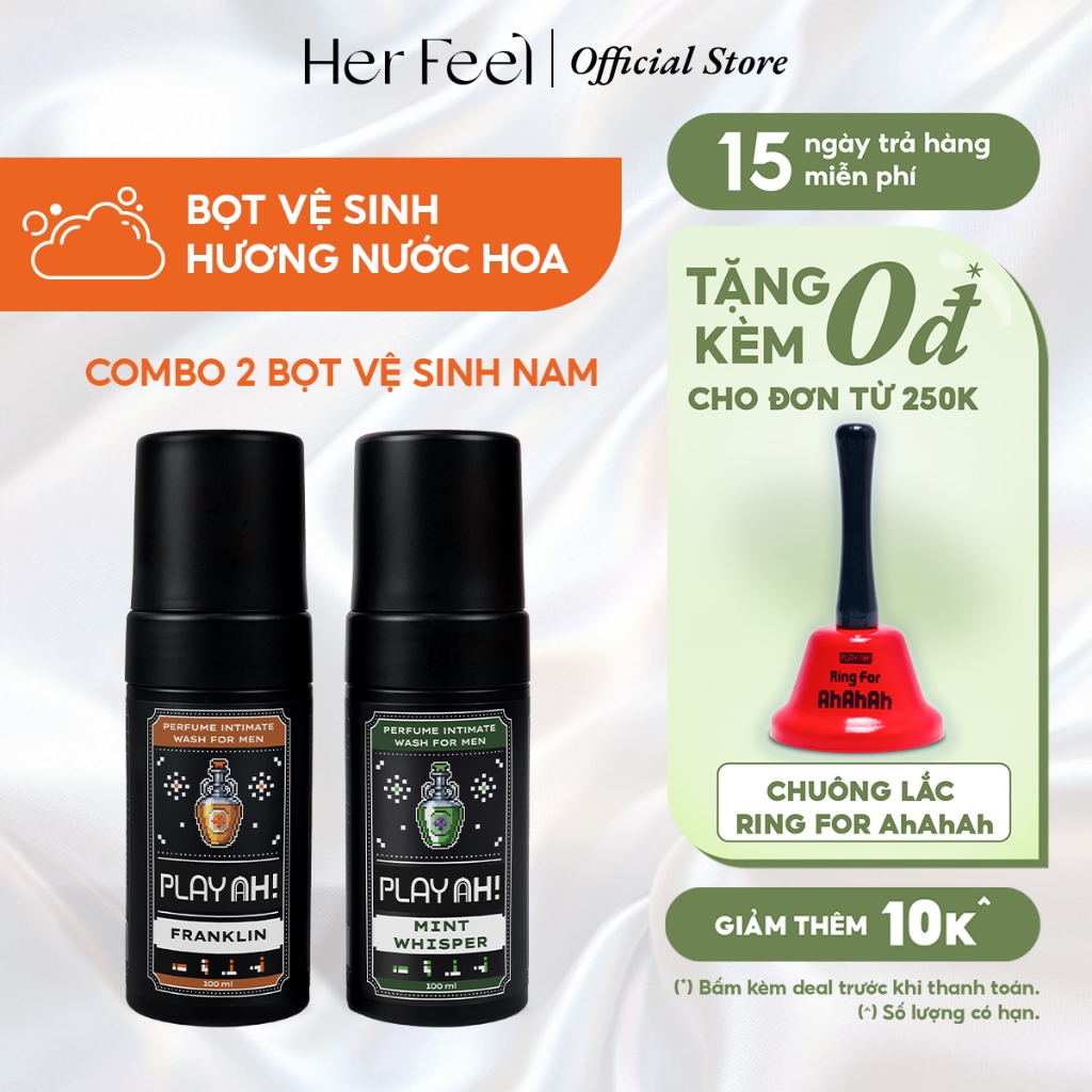 Bọt Dung Dịch Vệ Sinh Nam PlayAh hương nước hoa Franklin/Mint Whisper tạo bọt 100ml