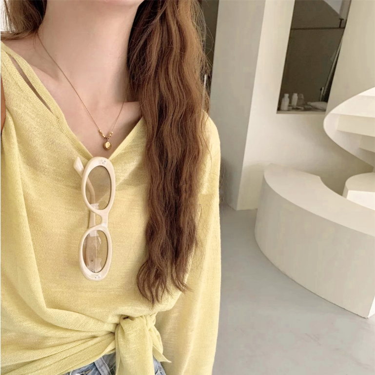Áo thun giấy mỏng dài tay nữ cổ tròn xẻ tà phong cách basic 24Feb.studio A0005 | BigBuy360 - bigbuy360.vn