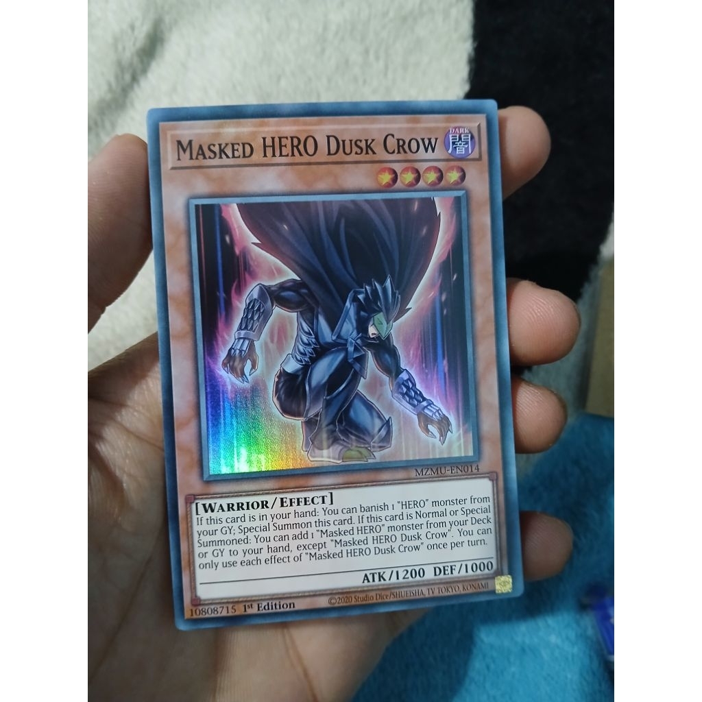 [Yugioh Biên Hòa Store] 1 lá thẻ bài MZMU-EN014 Masked HERO Dusk Crow Super Rare 1st