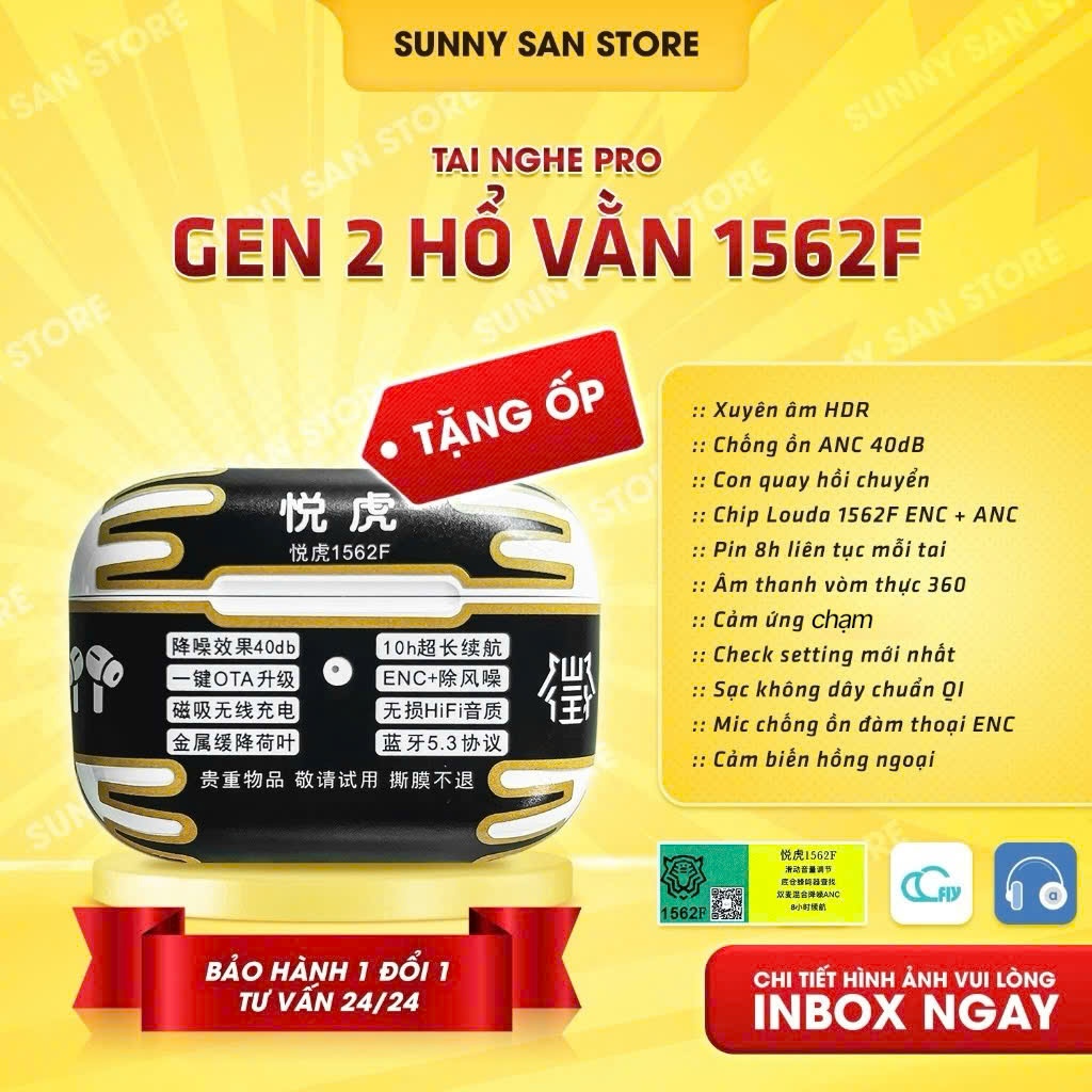 [ Pro 2 1562F ] Tai Nghe Hổ Vằn Pro 2 1562F / 1563E ( SW ) ANC 35-40DB - Âm Thanh Vòm - Pin trâu 8H