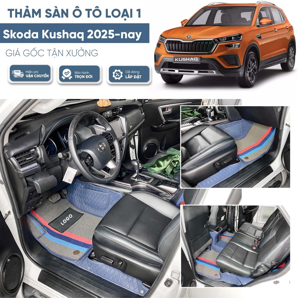 Thảm sàn 6D Skoda Kushaq 2025-nay  Da loại 1 - Hàng chính hãng - BH trọn đời