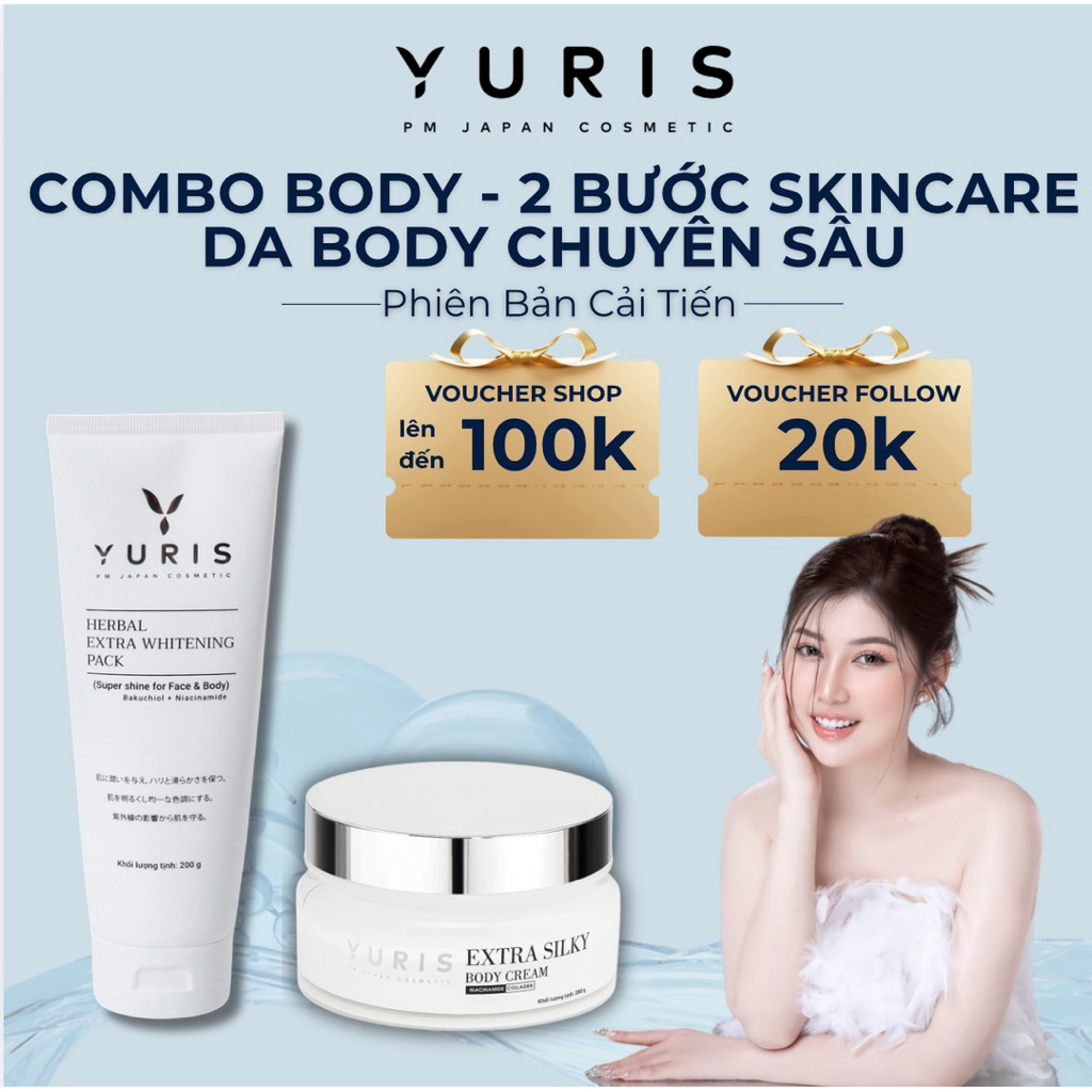 [Phụng Mã x Yuris] Combo Body- 2 Bước Skincare Da Body Chuyên Sâu: Kem Ủ Thảo Dược 200g, Kem Dưỡng B