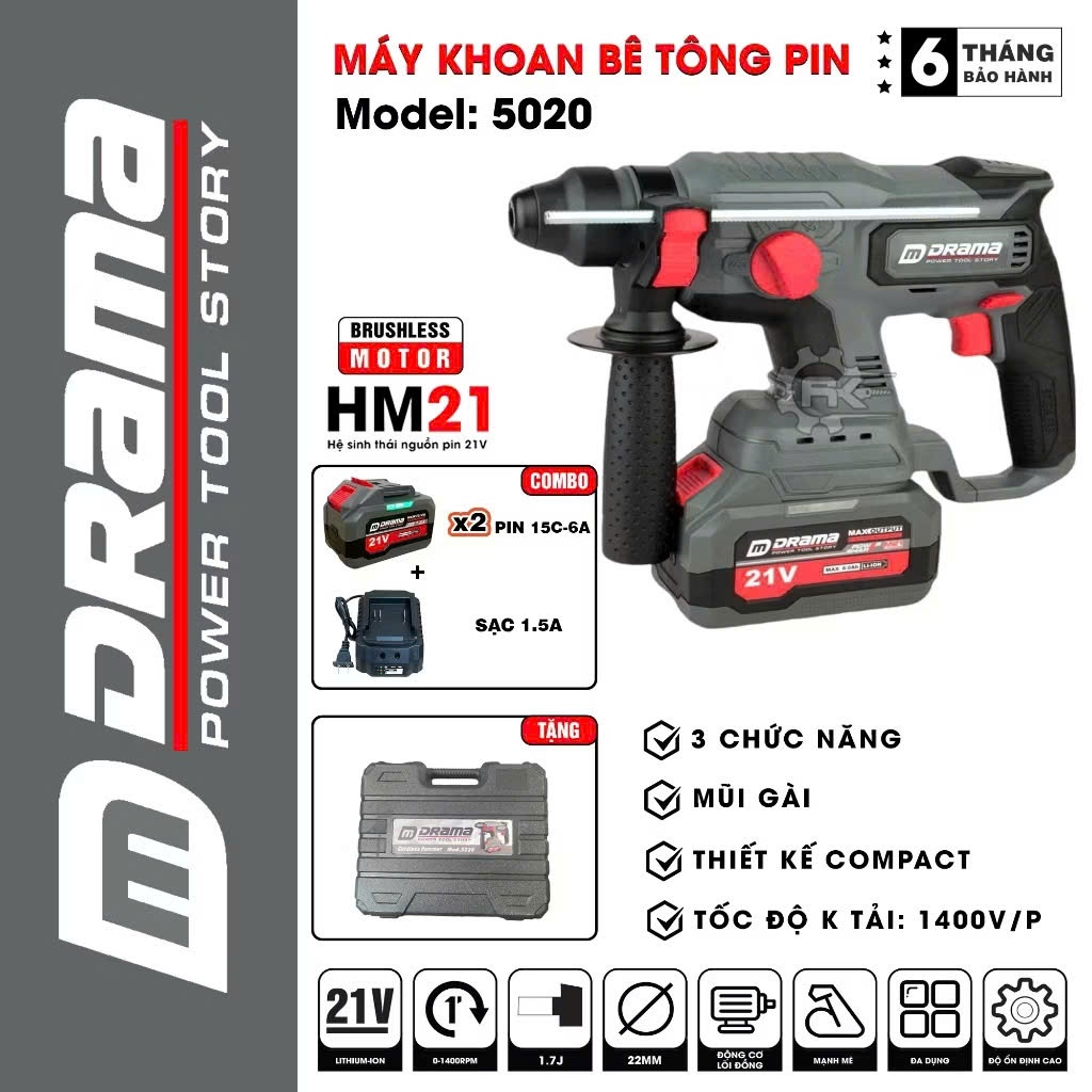 Máy khoan bê tông Drama 5020 hệ compact nhỏ gọn