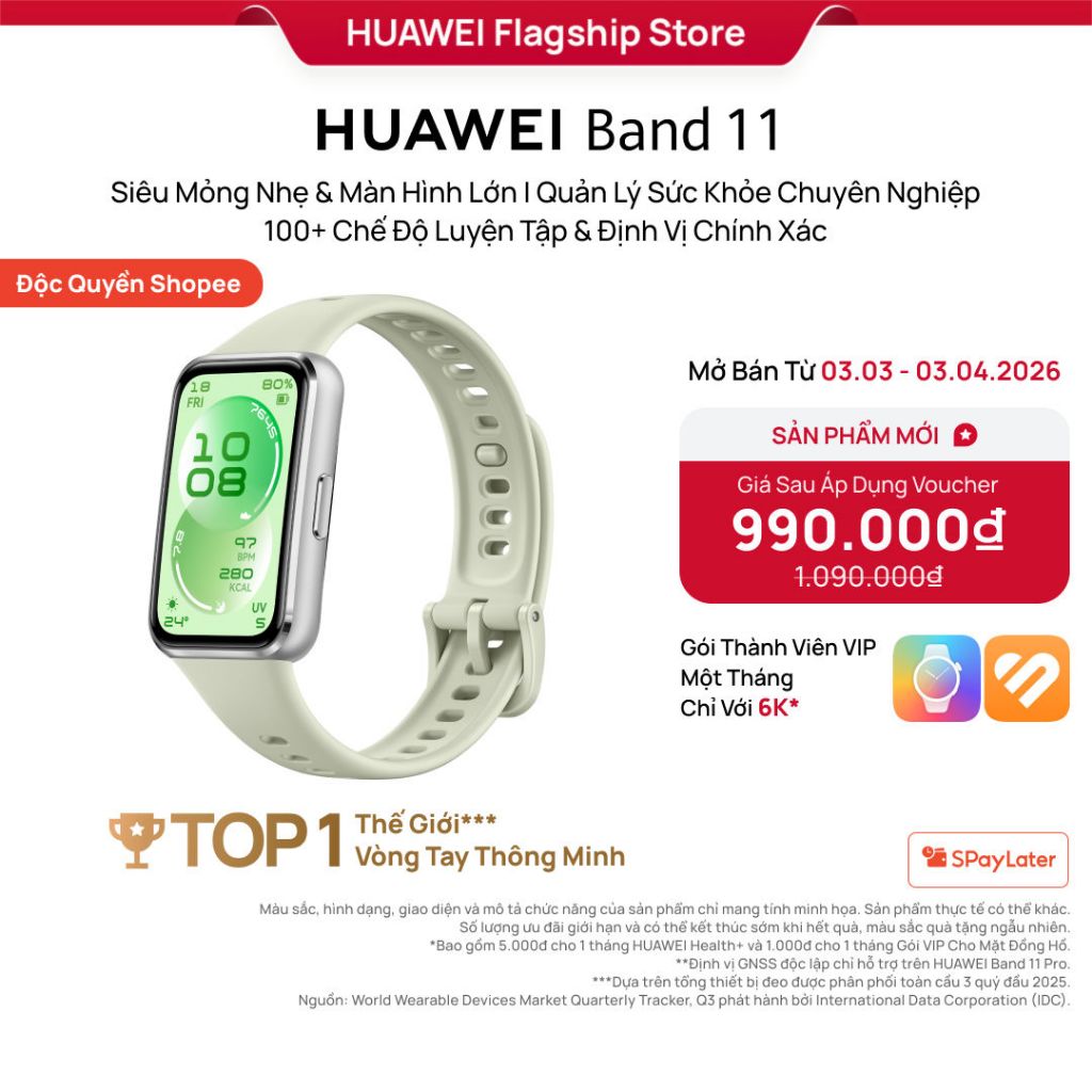 [ĐỘC QUYỀN] Vòng Đeo Tay Thông Minh HUAWEI Band 11 Series | Mỏng Nhẹ, Màn Hình Lớn| Quản Lý Sức Khỏe Nâng Cao | BigBuy360 - bigbuy360.vn
