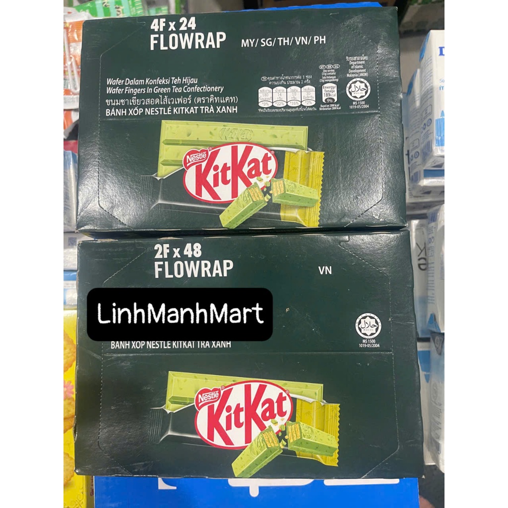 Thùng Bánh Xốp Nestle KitKat Socola - Hộp KitKat 4F Matcha vị Trà Xanh 24 thanh x 35 gram...