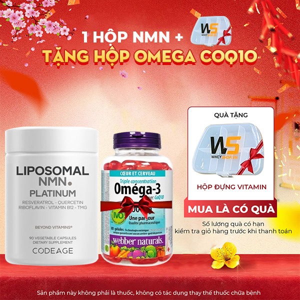 ( NMN ) Viên uống NMN Liposomal CODEAGE, Hỗ trợ sức khỏe, USA, Hộp 90 viên - WHEYSHOP HCM