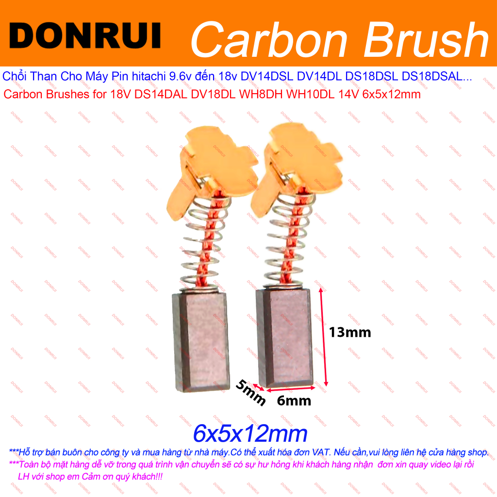 Chổi than Máy Pin hitachi 12V 14V 18V Giành cho tất cả các máy hitachi