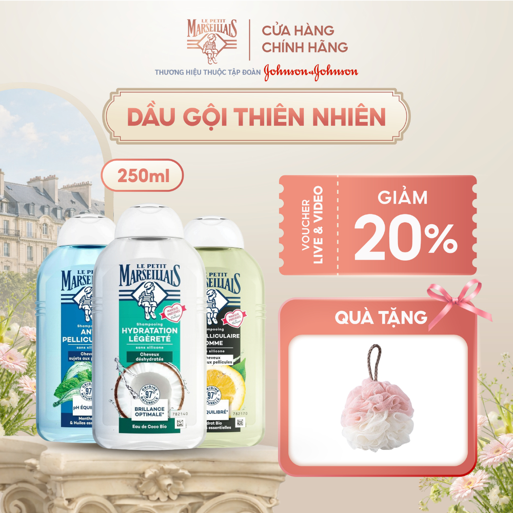 Dầu Gội Thiên Nhiên Le Petit Marseillais Hữu Cơ Nhiều Mùi Hương 250ml