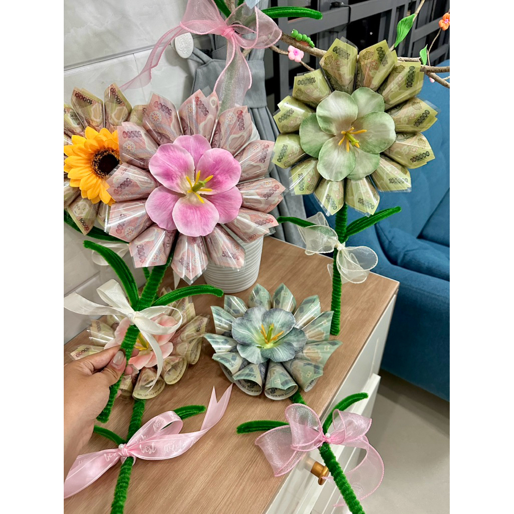 🌸 Quà tặng 8/3 hottrend🌸 Hoa nhét tiền , hoa hướng dương tiền, bông hoa tiền, hoa ống đựng tiền, hoa