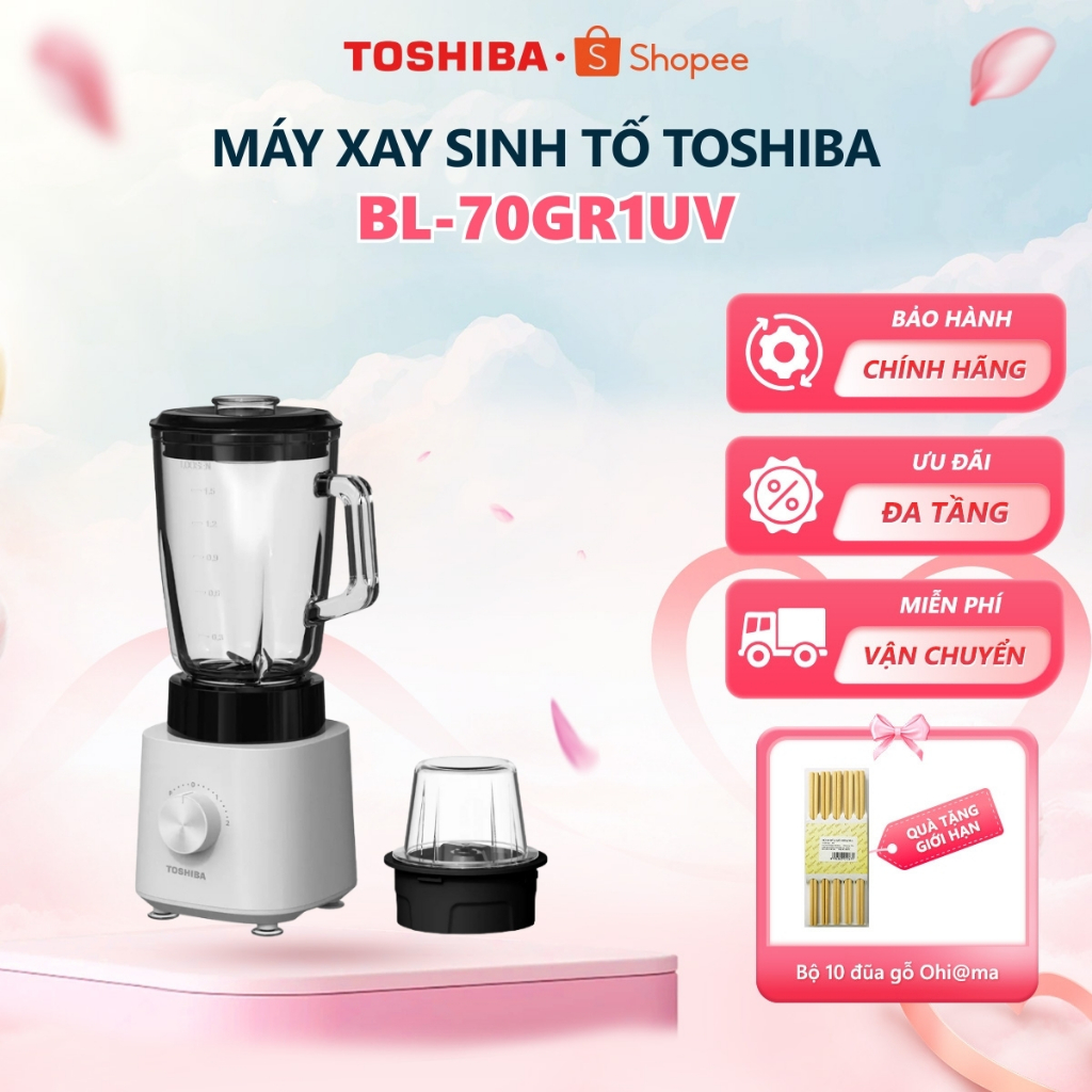 [Hỏa tốc HCM] Máy xay sinh tố đa năng Toshiba BL-70GR1UV (Đen) - Bảo hành chính hãng 12 tháng
