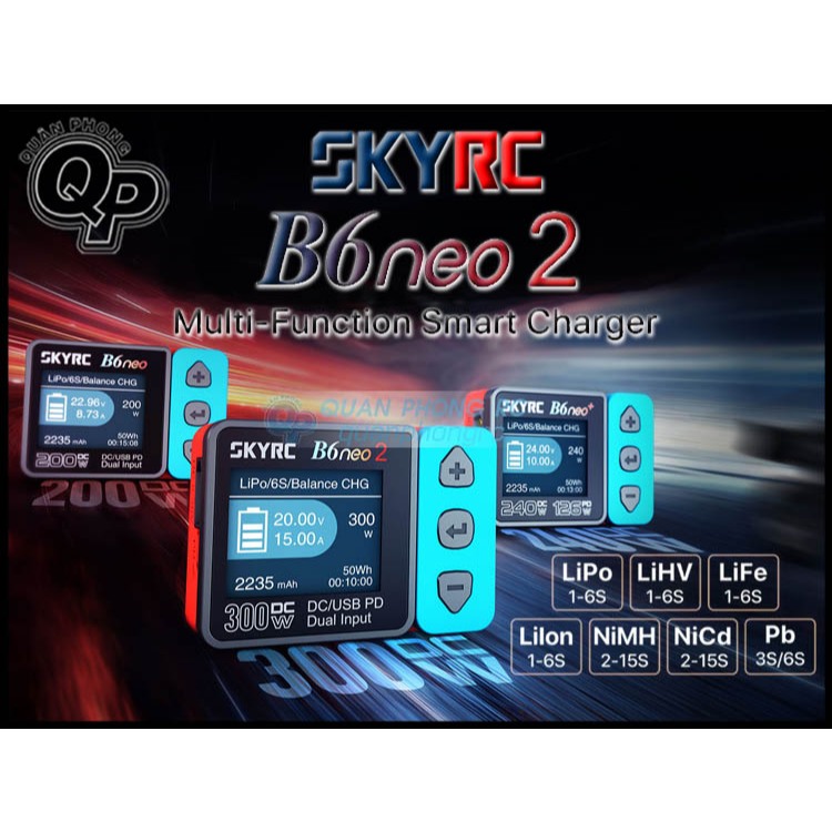 Sạc Chính Hãng SKYRC B6 Neo 2 DC300W/PD80W Dual Input