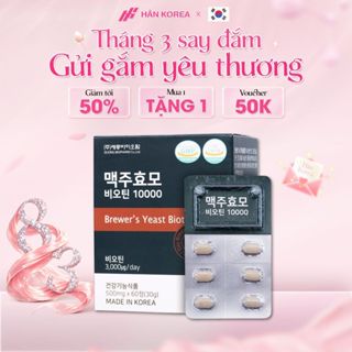 Viên Uống Biotin 10000mcg Hàn Quốc Giảm Rụng Tóc Sau Sinh – Mọc Tóc Nhanh, Dày Mượt, An Toàn Cho Mẹ Bỉm
