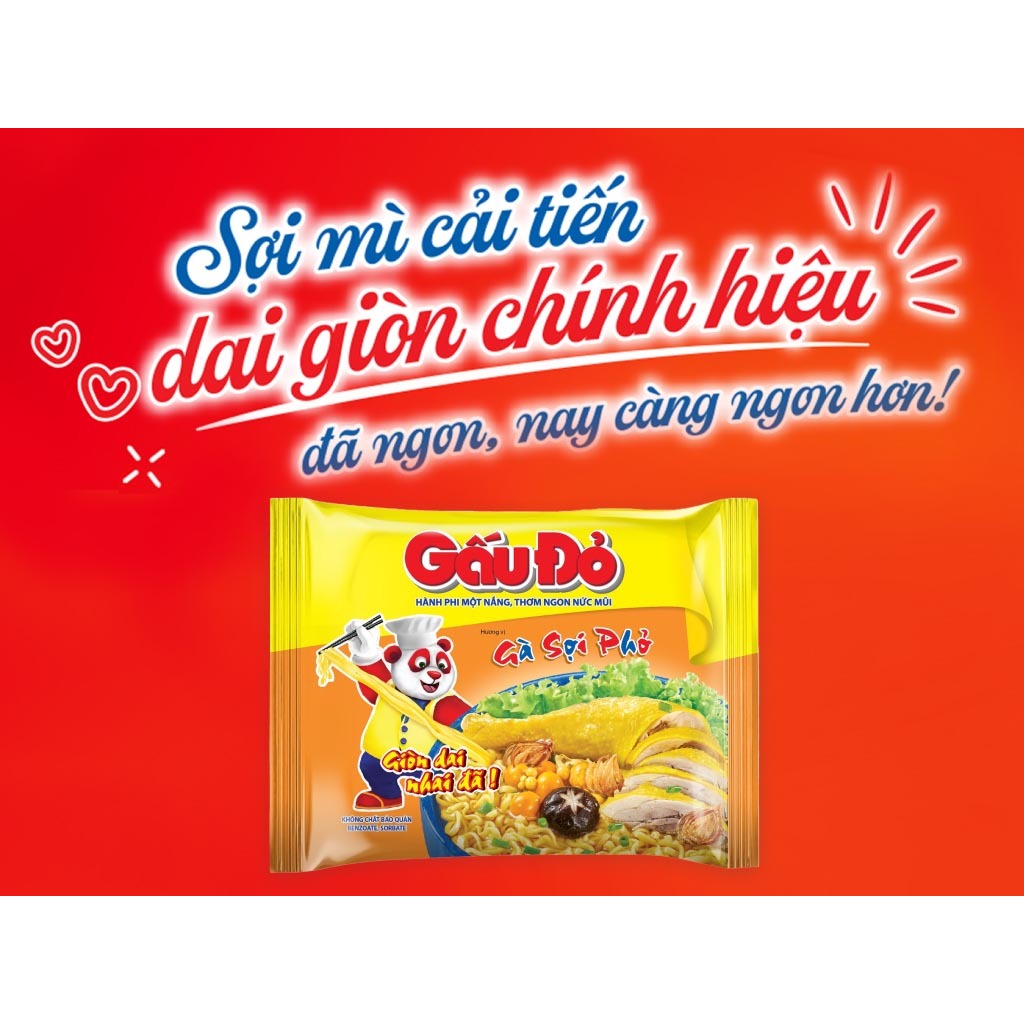 Mì Gấu Đỏ gà sợi phở thùng 30 gói