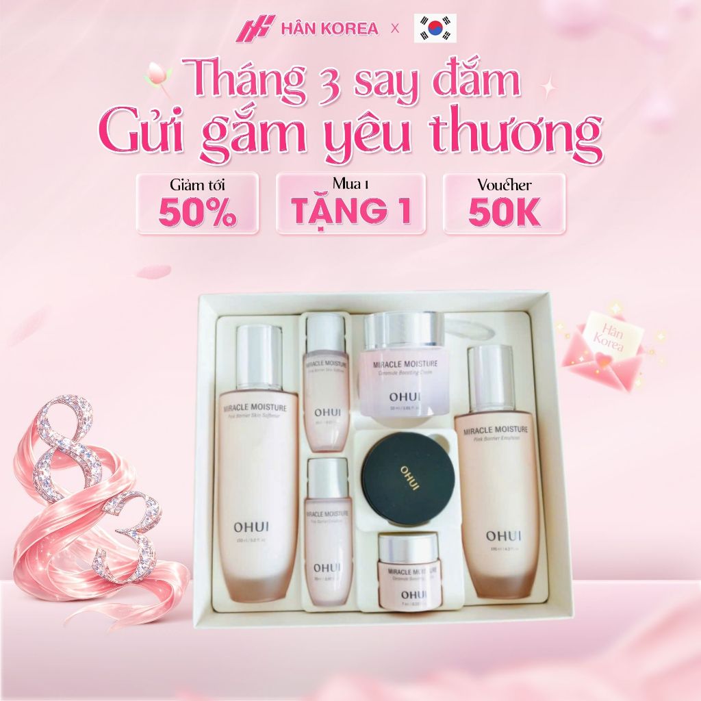 Set Dưỡng Ohui Hồng 3sp + Combo mini 4sp, Bộ Dưỡng Da Cao Cấp Ohui - C191 Hân Korea