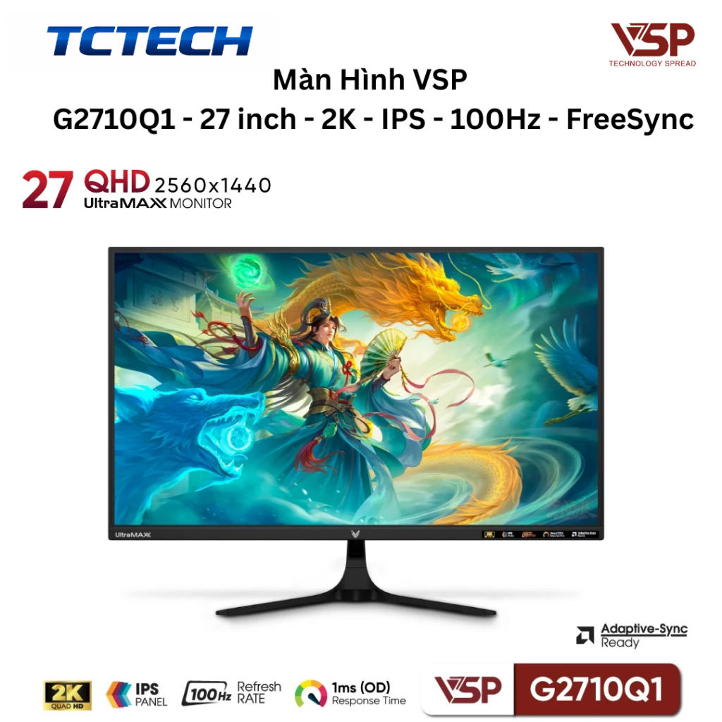 Màn Hình VSP  G2710Q1 - 27 inch - 2K - IPS - 100Hz - FreeSync Chính Hãng