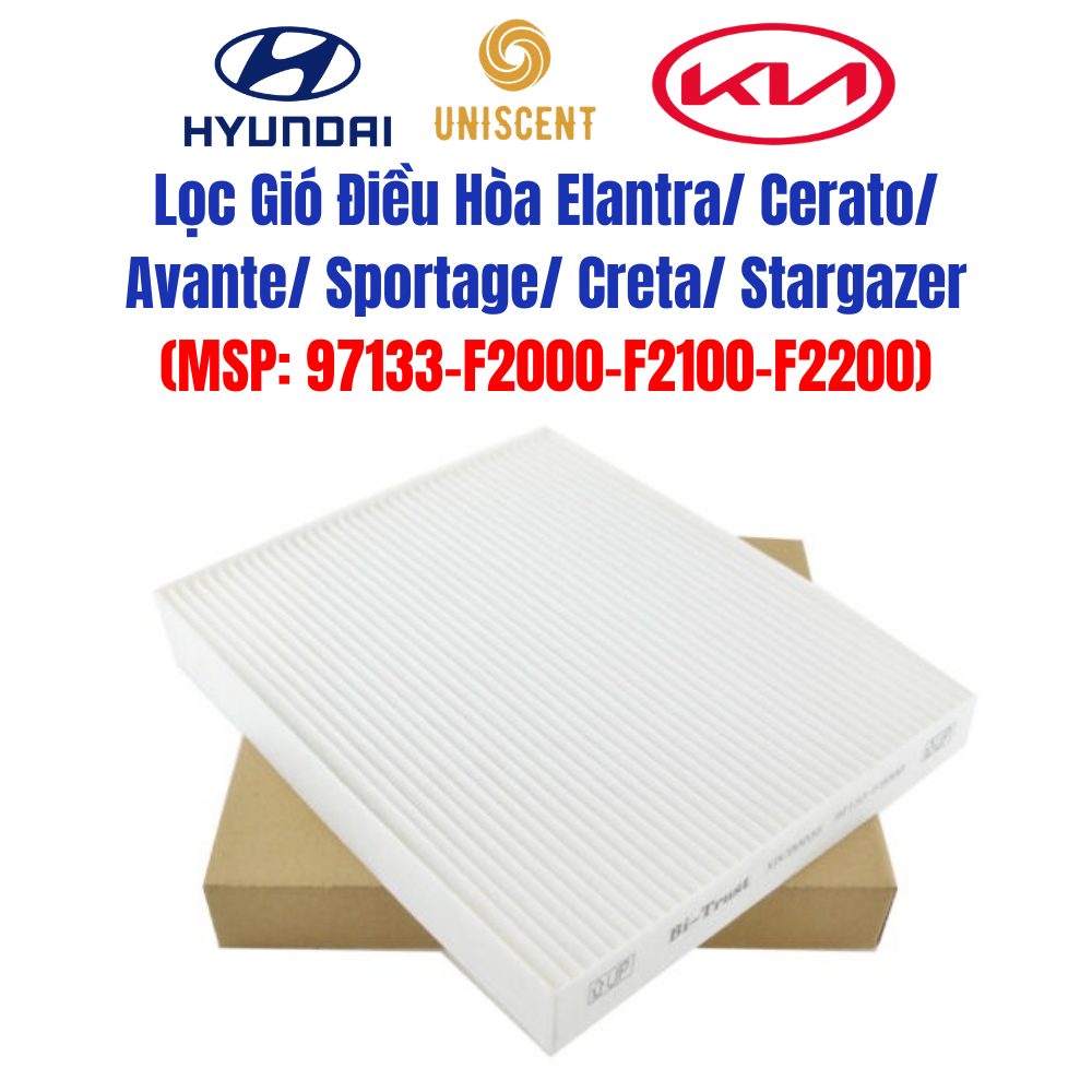 Lọc Gió Điều Hòa K3-Cerato(19-25)/ Elantra/Seltos/Creta/Stargazer (97133F2000,F2100F2200,97133I7000)