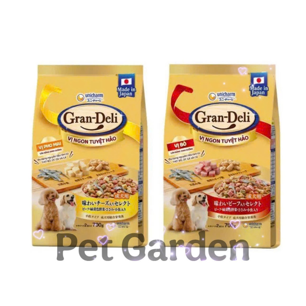 Gran-Deli Thức ăn cho chó trưởng thành vị phô mai và bò