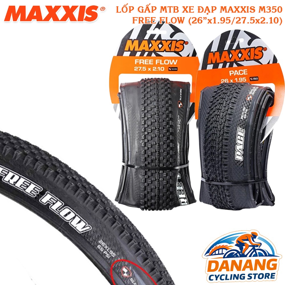 Lốp (Vỏ) Gấp Xe Đạp MAXXIS Free Flow M350 Chống Đinh 26x1.95 / 27.5x2.10 – Lốp MTB Bền Bỉ, 1 Cái