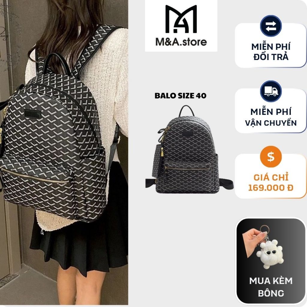 M&A - Balo Da hoạ tiết vảy rồng Đi Học Balô Da Thời Trang Nam Nữ Cặp Da Pu Cao Cấp Cặp Đi Học , Balo Đựng Laptop BL05