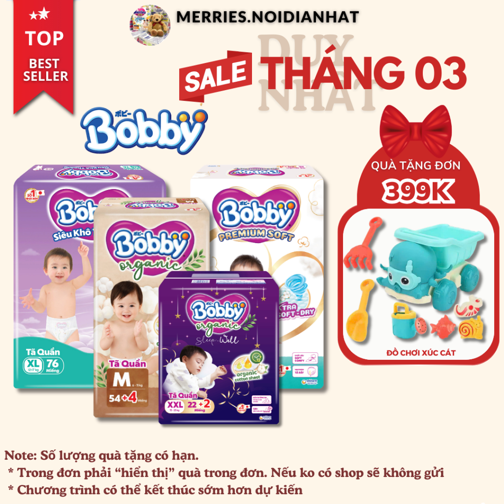 [MỚI] TÃ QUẦN BOBBY SIÊU KHÔ THOÁNG/BOBBY ORGANIC/ BOBBY PREMIUM CAO CẤP