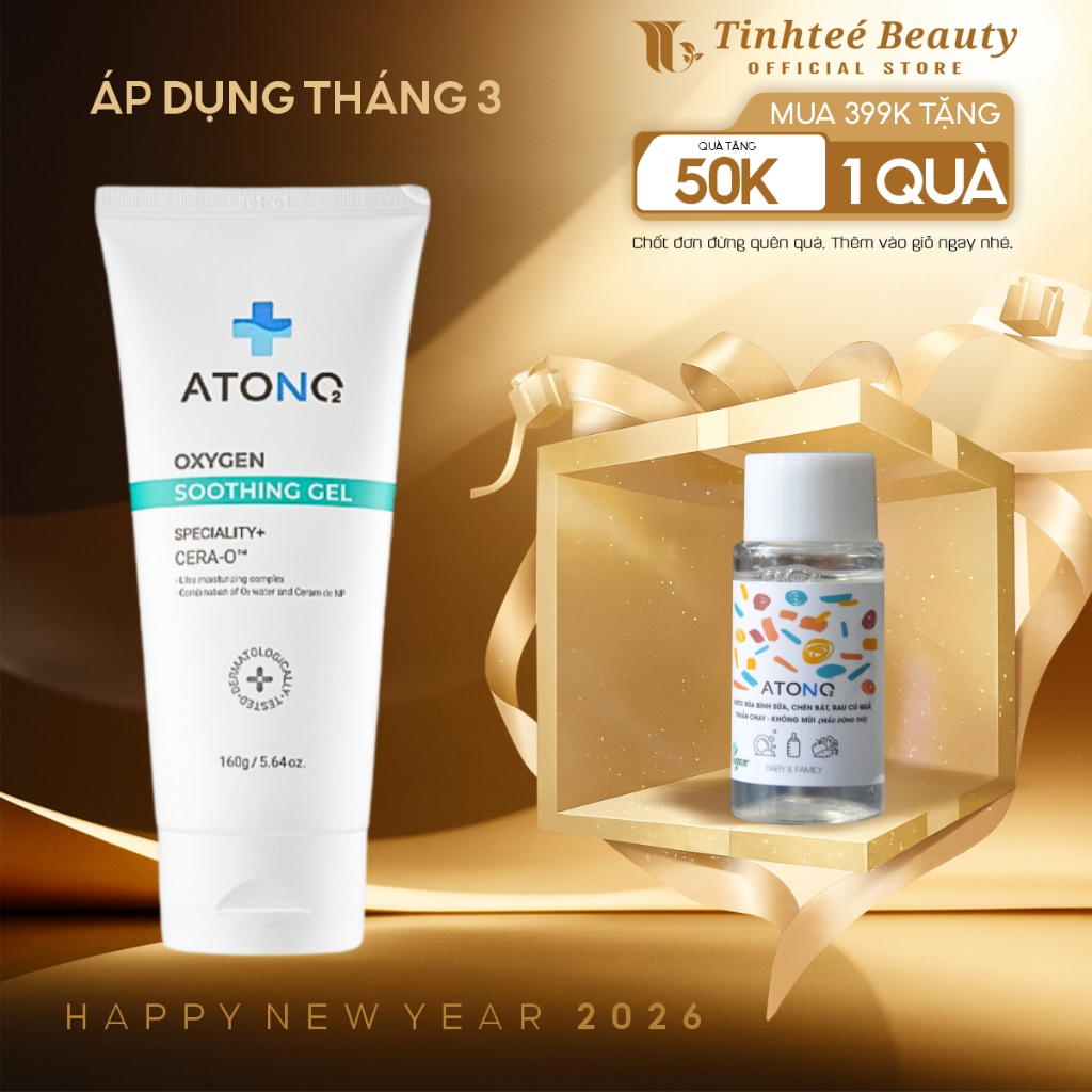 Gel làm dịu da hữu cơ cho bé ATONO2 Oxygen Soothing Gel làm dịu mát da khô nóng, da nhạy cảm 30g/160