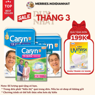 Tã dán quần đệm lót người già Caryn M L XL Lõi bông cao cấp thấm hút mỏng nhẹ, cho bề mặt luôn khô thoáng