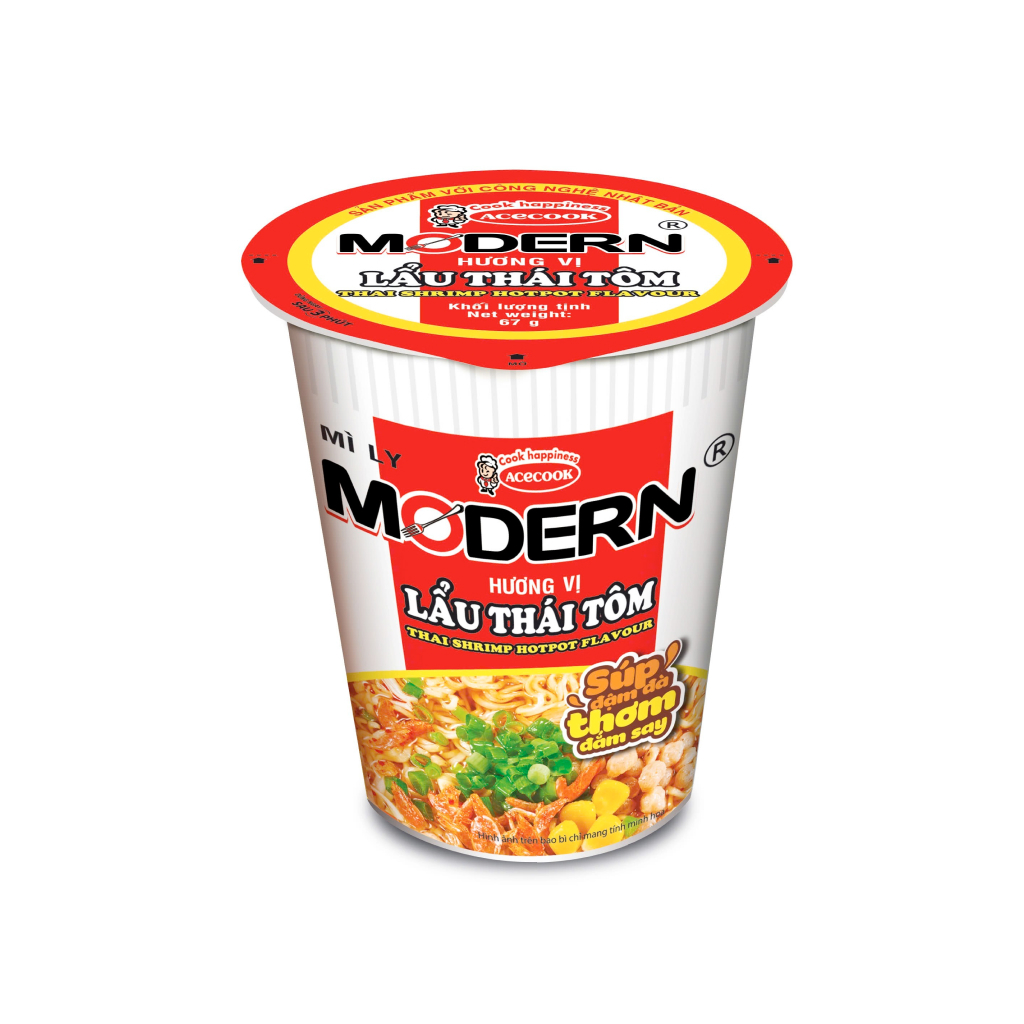 Mì ly lẩu Thái tôm Morden thùng 24 ly