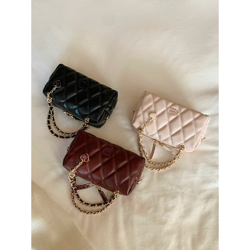 Túi Dáng Cốp Chần Ô CHIOOOO  HS365 20cm Charm Tim cực xinh