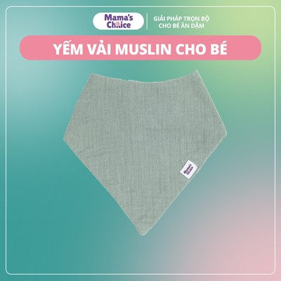 Yếm Vải Cho Bé, Chất Liệu Vải Xô Muslin Siêu Mềm và Dày Dặn, 2 Cúc Bấm Điều Chỉnh, Thương Hiệu Mama's Choice