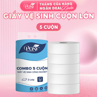 [TRỢ GIÁ] COMBO 5 CUỘN GVS POSY - Cuộn lớn, 700gram 2 lớp, mềm mịn, tiết kiệm, thân thiện với môi trườn