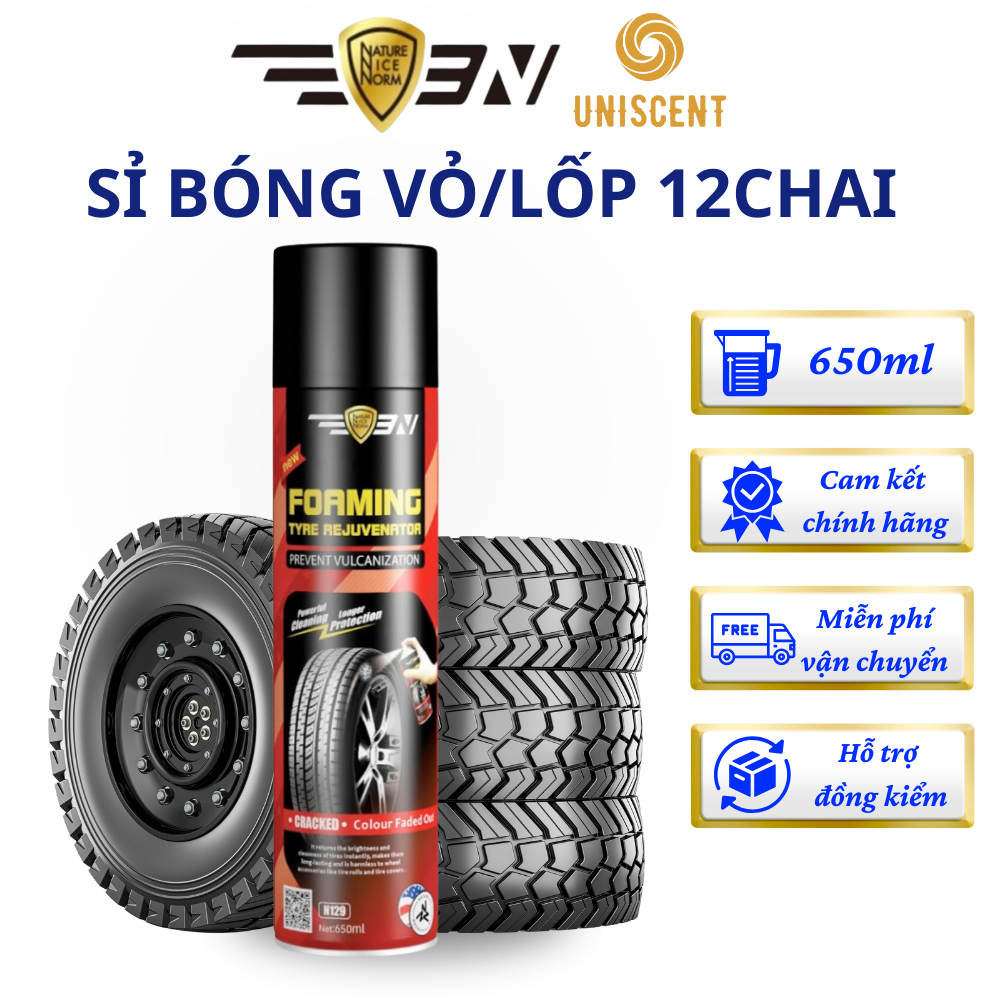 [Sỉ 12 chai] Dưỡng Bóng Lốp Ô Tô/ Dưỡng Lốp Ô Tô/ Xịt Bóng Lốp Ô Tô/ Bóng Lốp Ô Tô- Hiệu 3N - 650ml
