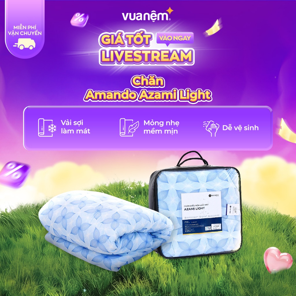 Chăn Amando Azami Light điều hòa làm mát, chăn mùa hè, mềm mịn, thông thoáng
