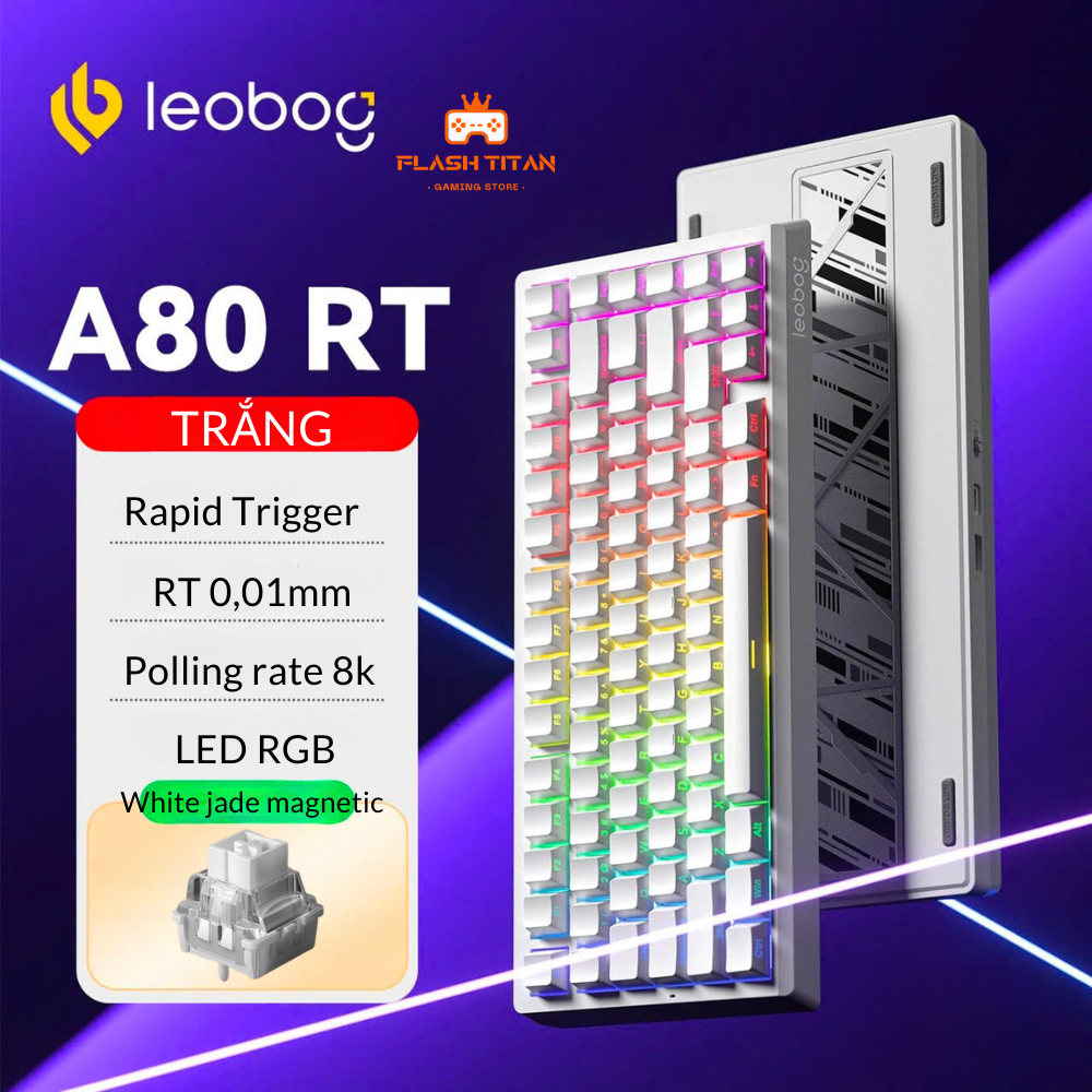 Bàn Phím Cơ Gaming Leobog A80RT HE - Bàn phím Rapid Trigger 8k Polling Rate - RT 0.01mm - Led RGB | BigBuy360 - bigbuy360.vn