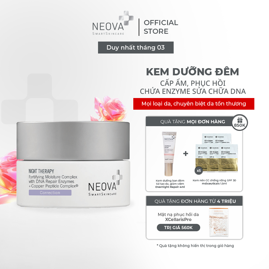 Kem dưỡng ẩm, phục hồi da ban đêm Neova Night Therapy 50ml