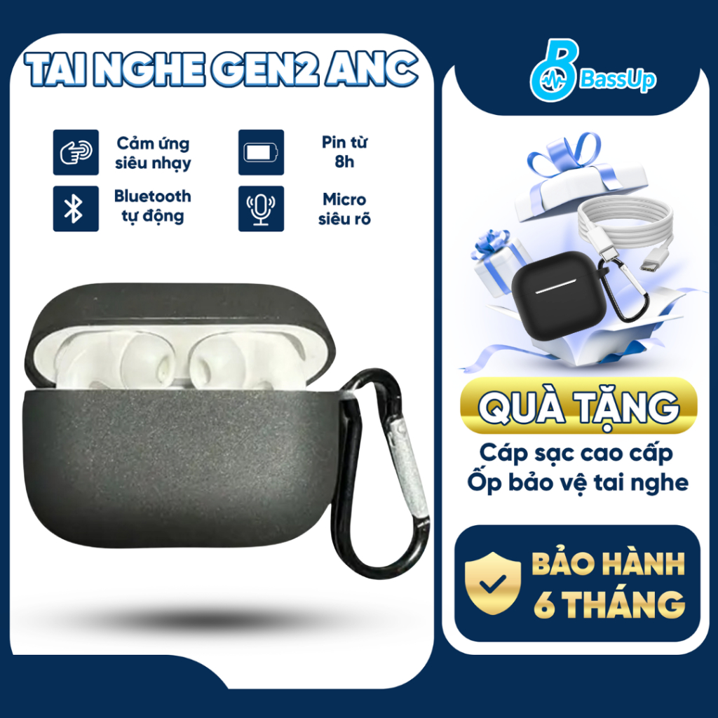 Tai Nghe Bluetooth GEN2 Pin 8h Chống Ồn l Bass Mạnh l Pin Trâul Bản Mới 2025