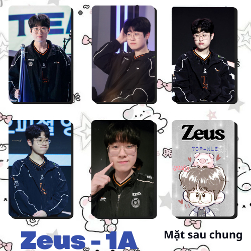 Set 5 card bo góc Zeus-HLE-Cán BÓNG- ảnh đẹp xinh