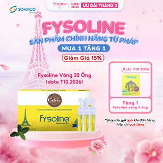 Nước Muối Sinh Lý Kháng Khuẩn Pháp FYSOLINE - Date T10.2026 - Hỗ Trợ Giảm Viêm Mũi, Sổ Mũi Hộp 20 Ống x 5ml