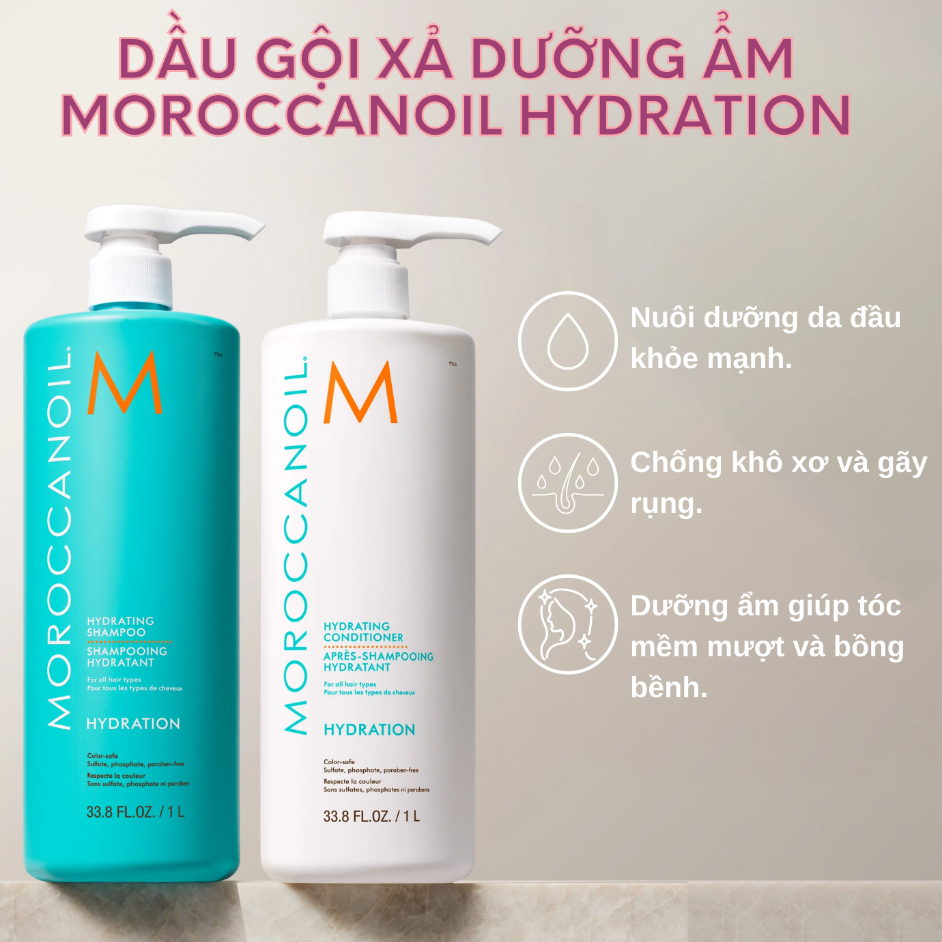 DẦU GỘI XẢ PHỤC HỒI ĐỘ ẨM MOROCCANOIL HYDRATION 1000ML