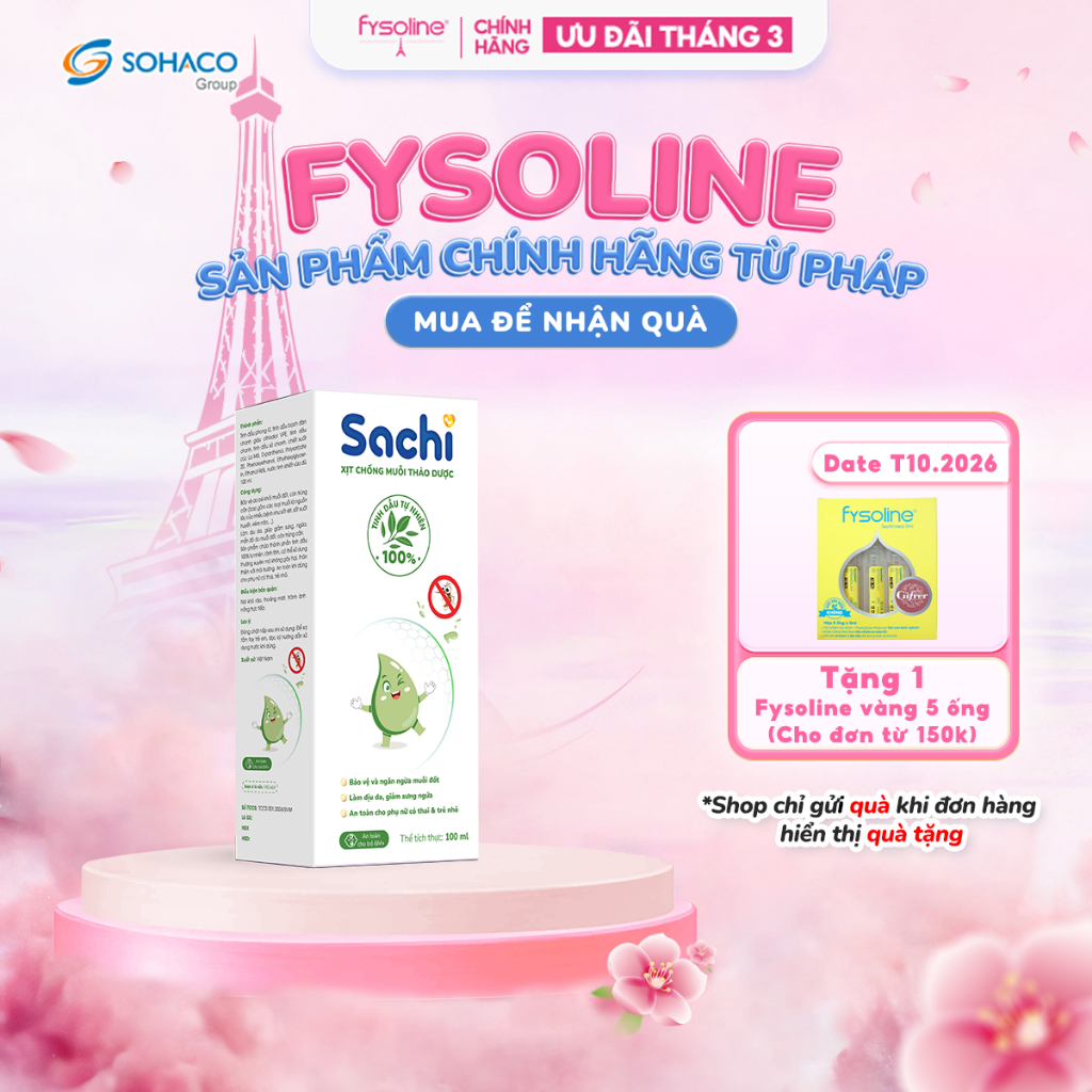 Xịt Chống Muỗi Thảo Dược Sachi An Toàn Cho Bé - Hộp 1 chai 100 ml