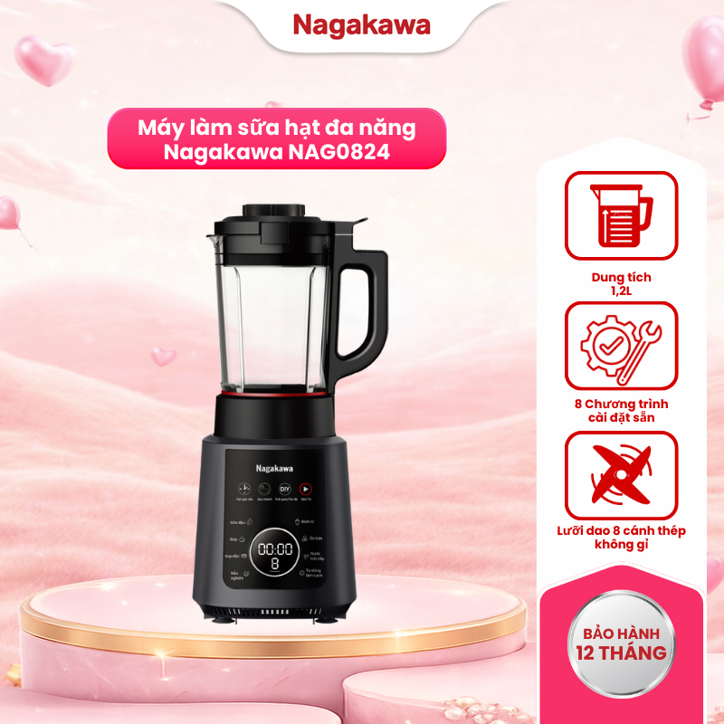Máy làm sữa hạt đa năng Nagakawa NAG0824 (1.2L - 1200W)