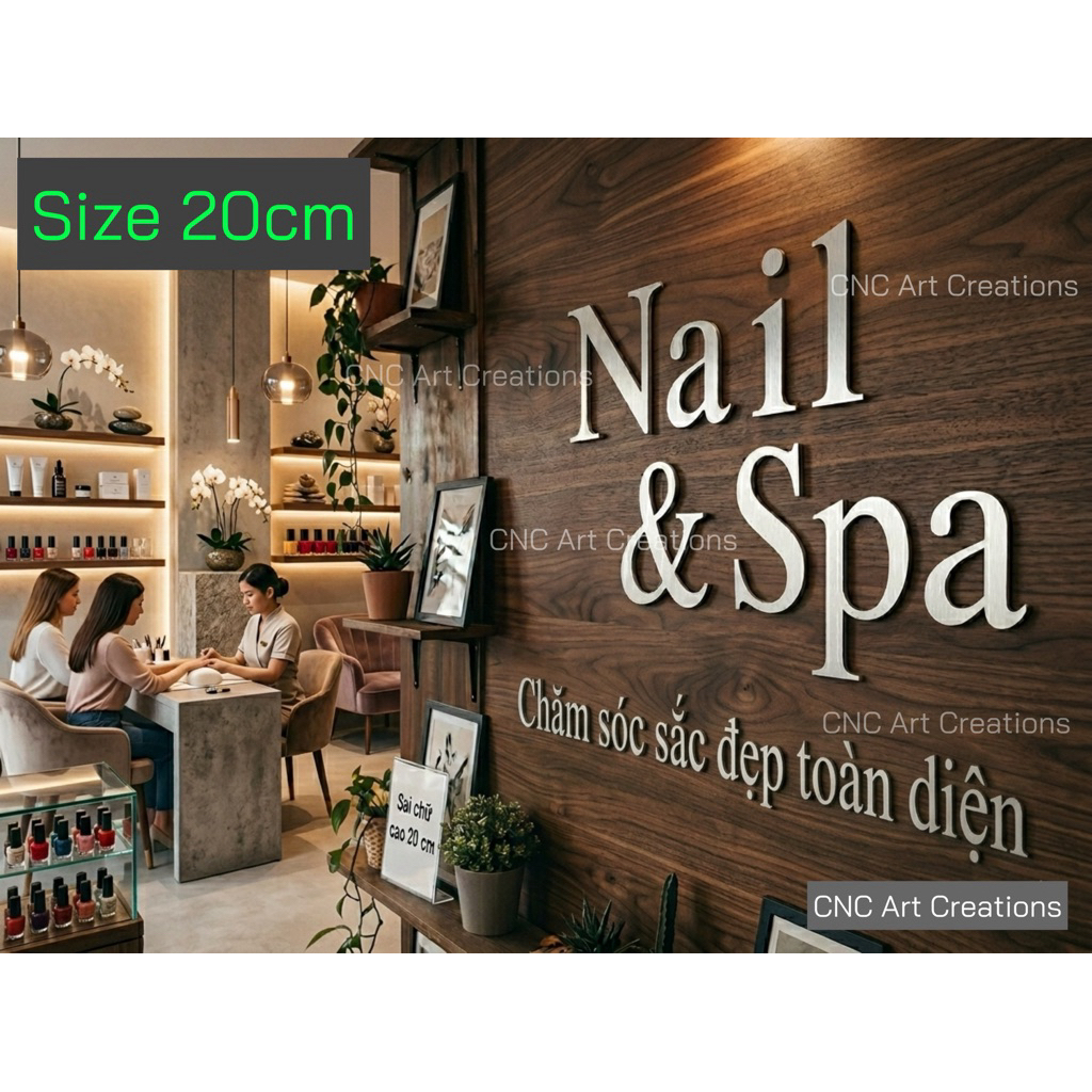 CHỮ ALU TRANG TRÍ TỰ DÁN – SIZE 20CM – FONT NÉT MẢNH