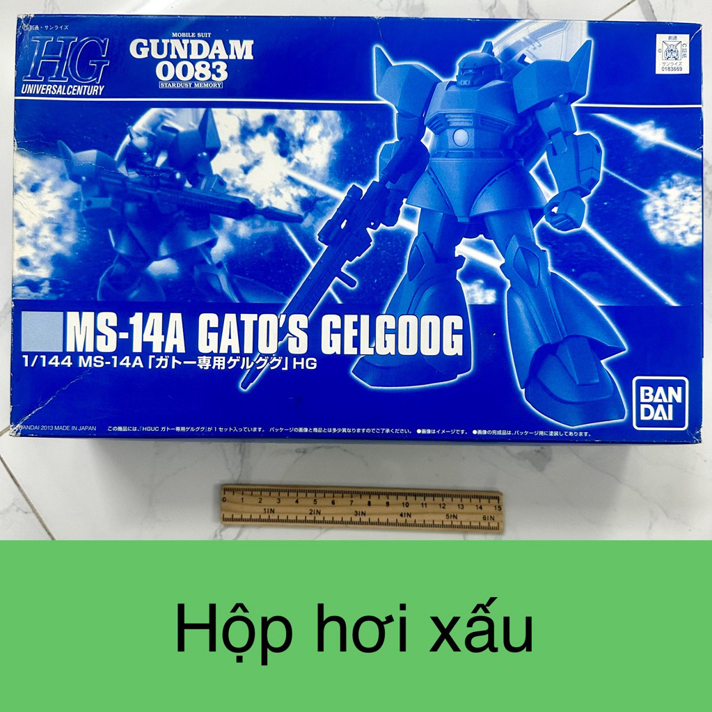 mô hình lăp ráp P-Bandai HGUC MS-14A Gato's Gelgoog 1/144 hộp hơi xấu