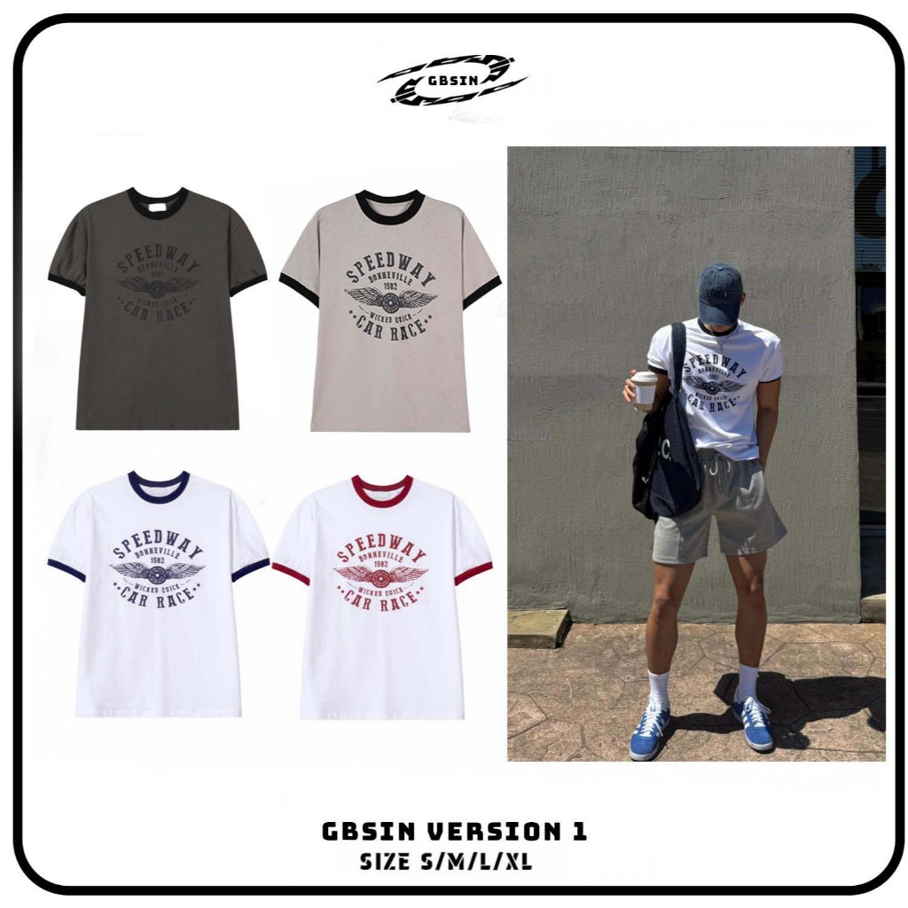 GBSIN Áo Phông cleanfit Korea Thể Thao Cá Tính Năng Động GBSIN Version 1 Size S/M/L/XL