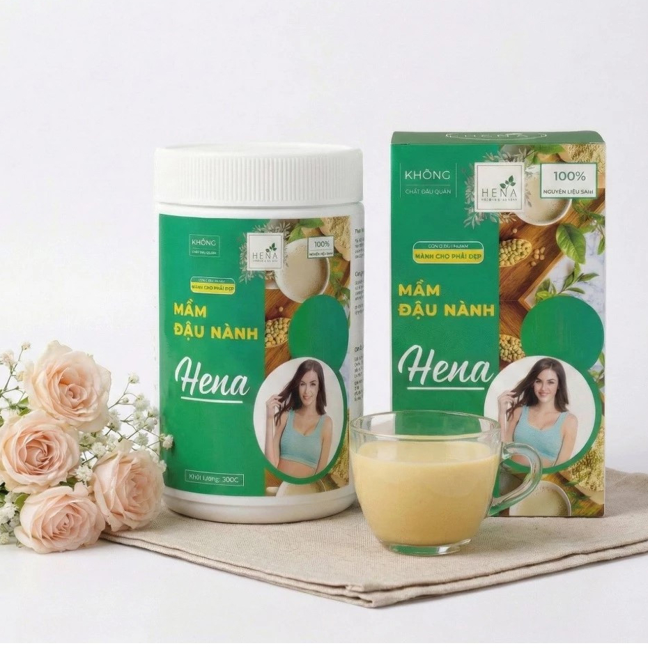 Mầm Đậu Nành Tinh Chế Cao Cấp HENA 500G, Bột Mầm Đậu Nành Nguyên Chất Dành Cho Nữ Giới