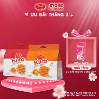 [VỊ SỮA MỚI] Combo 2 bịch bánh trứng tươi chà bông Karo Richy sợi thịt gà và phô mai hoàng kim 26g